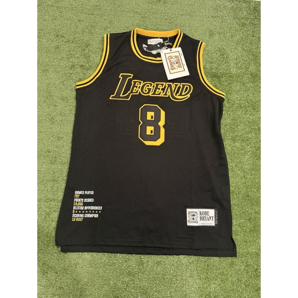 NWT Men’s Kobe Bryant Legend Mamba Jersey Headgear Classics Black/Yellow Size XL